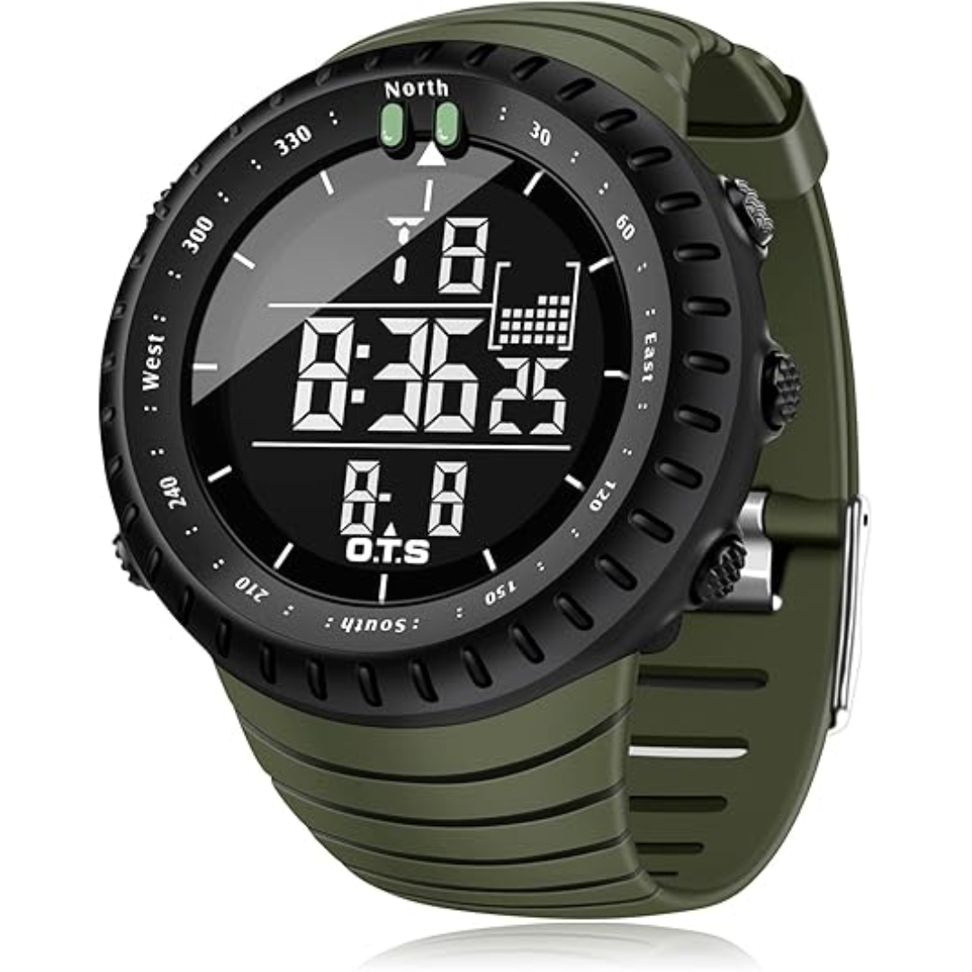 Waterproof Digital Sports Watch for Men with LED Backlight and Shock Resistant Design