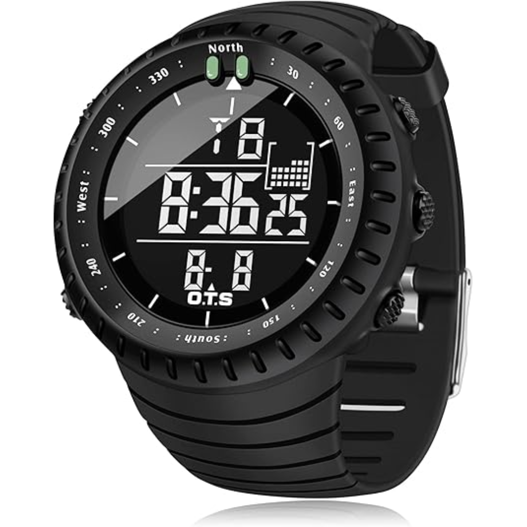 Waterproof Digital Sports Watch for Men with LED Backlight and Shock Resistant Design