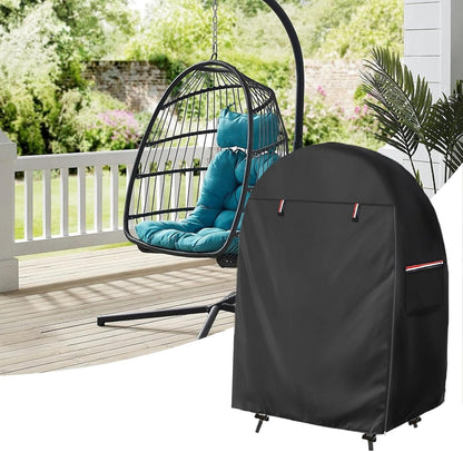 Waterproof Egg Chair Cover with Double Zipper and Wind Straps