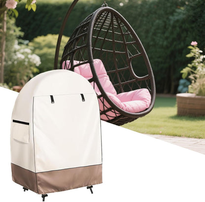 Waterproof Egg Chair Cover with Double Zipper and Wind Straps