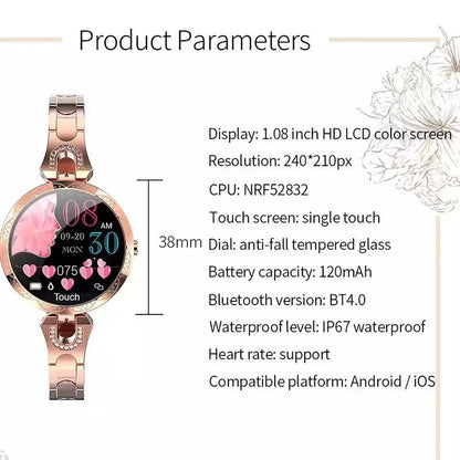 Waterproof Fitness Smartwatch with Activity and Wellness Tracking