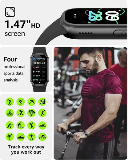 Waterproof Fitness Tracker Smart Watch Silicone Band