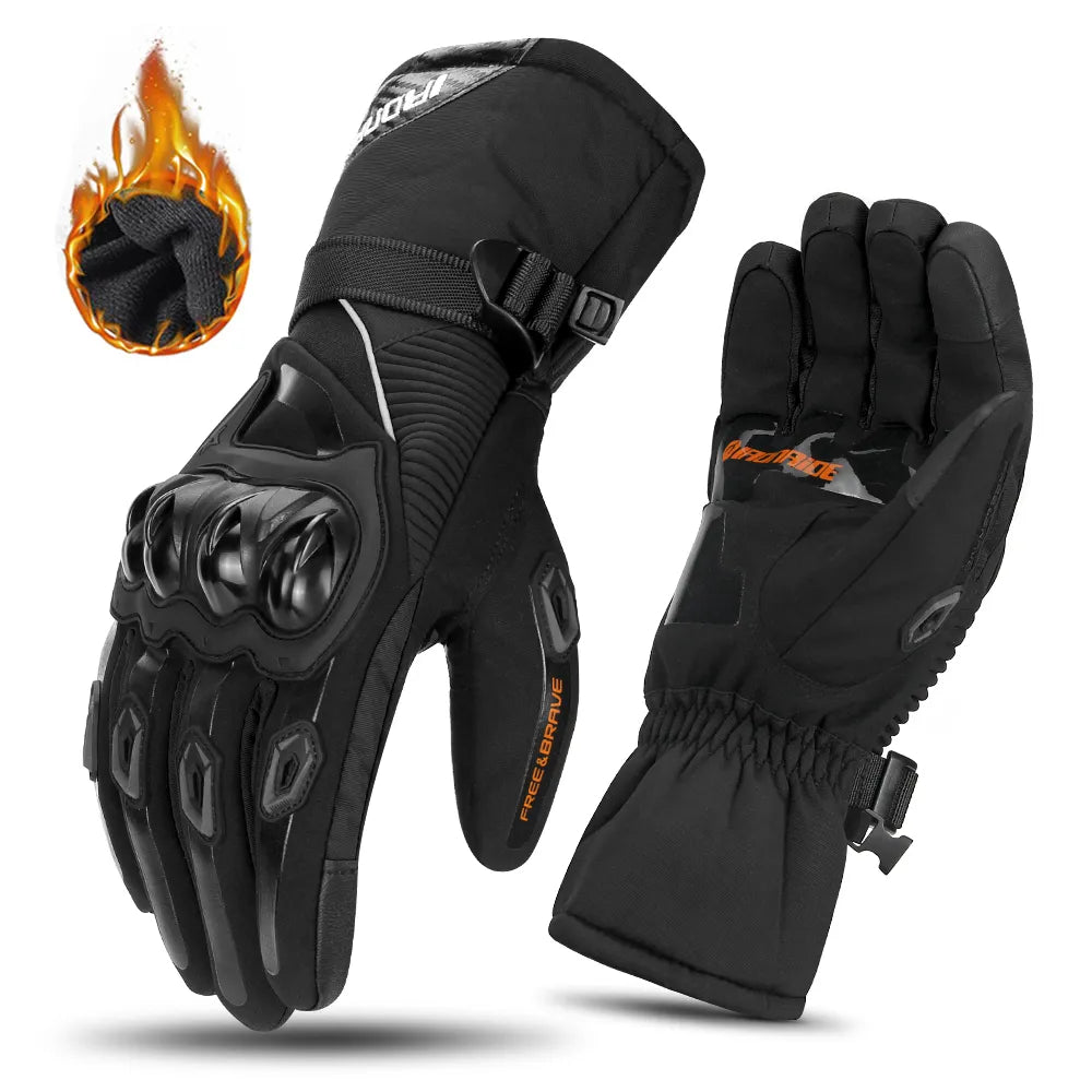 Waterproof Insulated Motorcycle Gloves with Touchscreen Fingertips