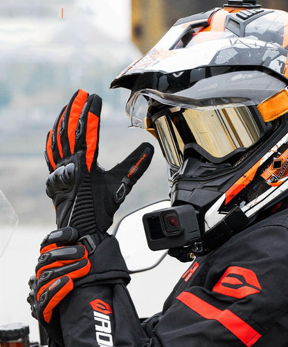 Waterproof Insulated Motorcycle Gloves with Touchscreen Fingertips