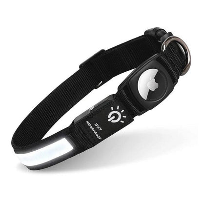Waterproof LED Dog Collar with AirTag Holder