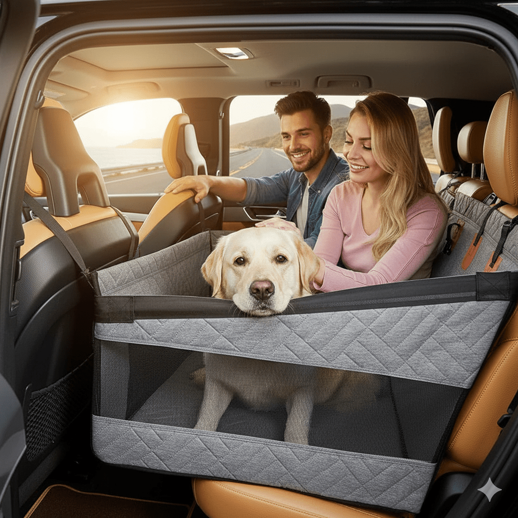 Waterproof Memory Foam Dog Car Seat Cover with Side Protection