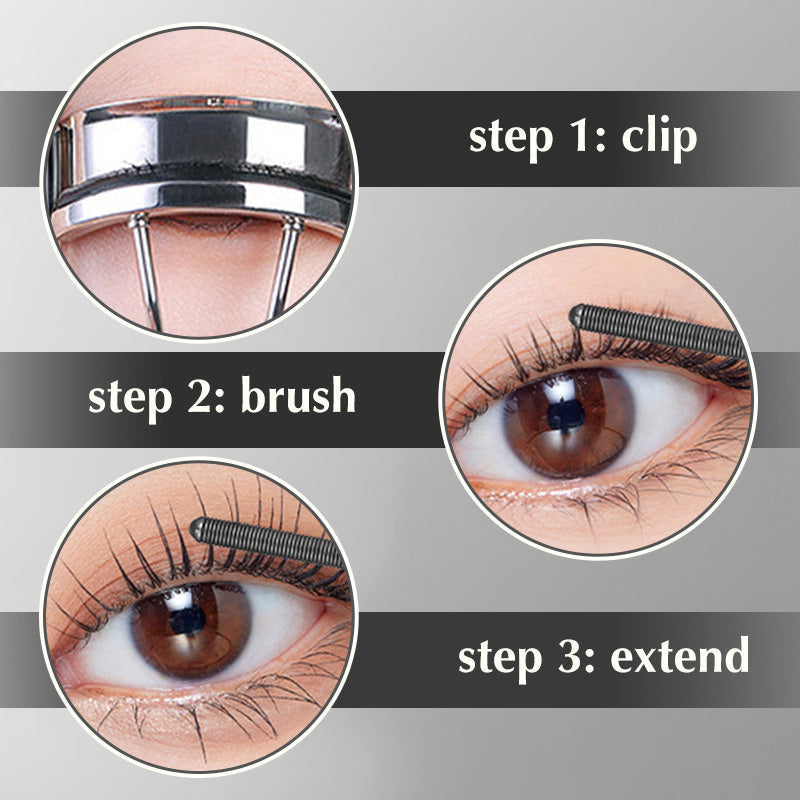 Waterproof Metal Brush Curling Mascara for Longer Lashes