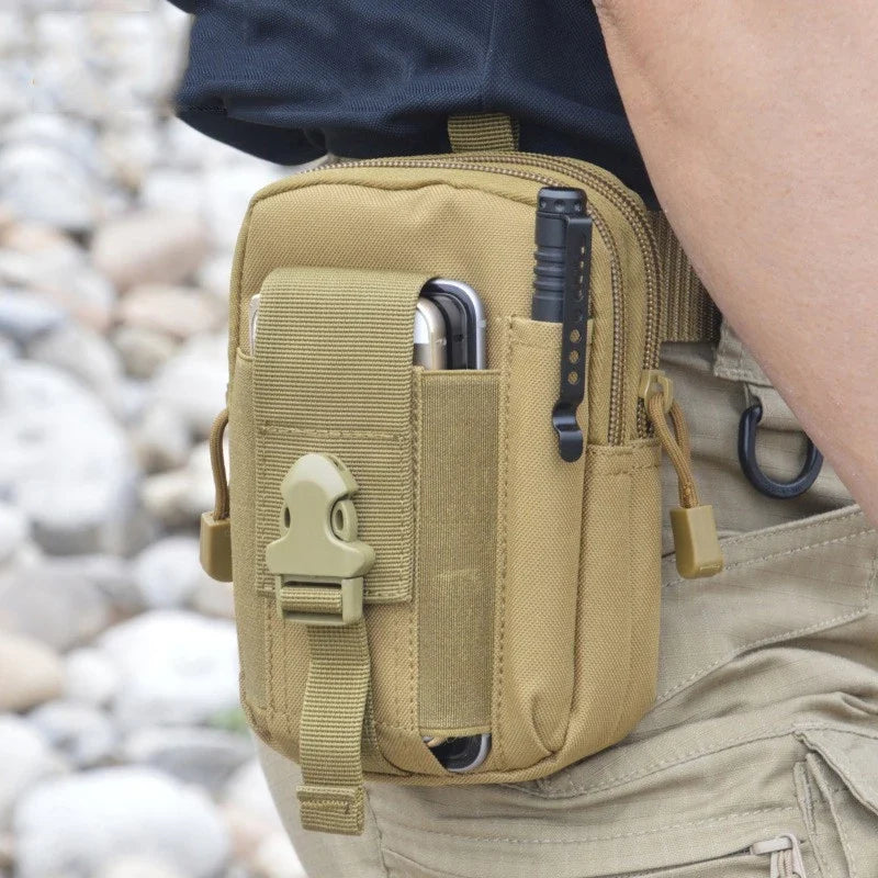 Waterproof Nylon Tactical Waist Pouch with Belt Attachment
