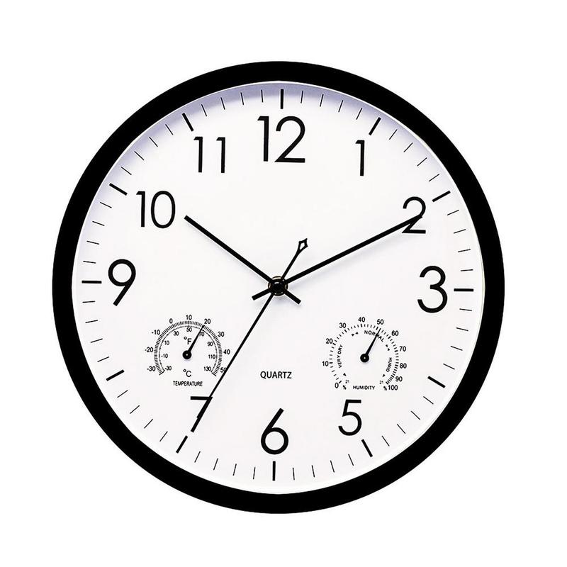 Waterproof Outdoor Wall Clock with Temperature and Humidity Gauge