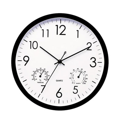 Waterproof Outdoor Wall Clock with Temperature and Humidity Gauge