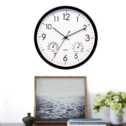 Waterproof Outdoor Wall Clock with Temperature and Humidity Gauge