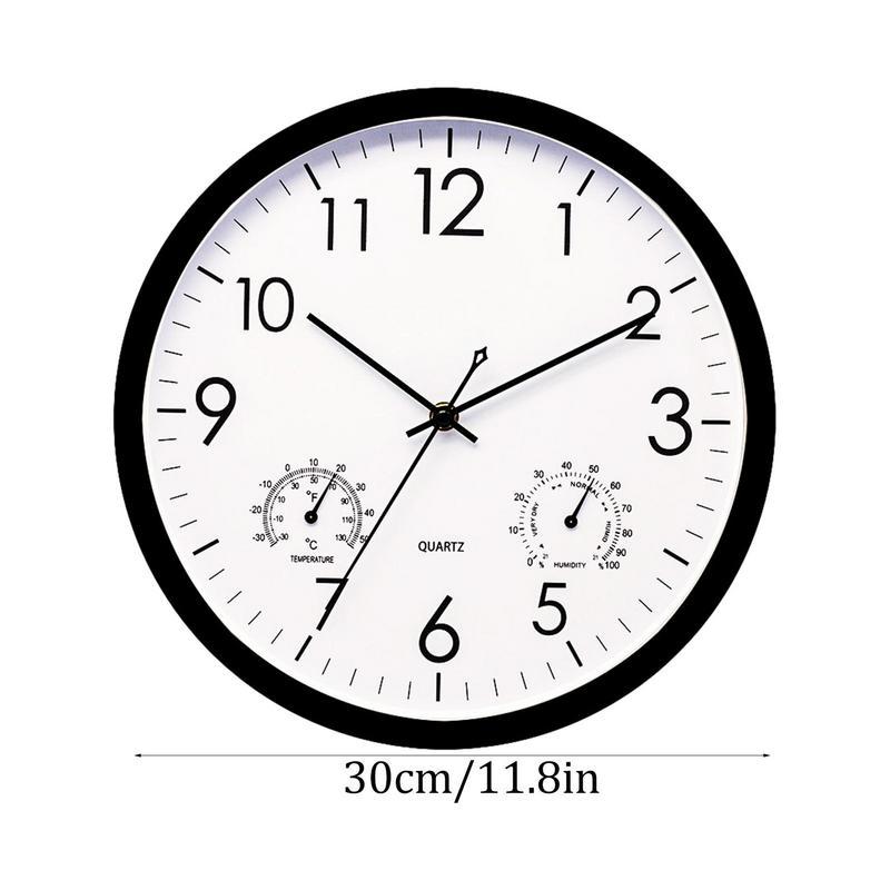 Waterproof Outdoor Wall Clock with Temperature and Humidity Gauge