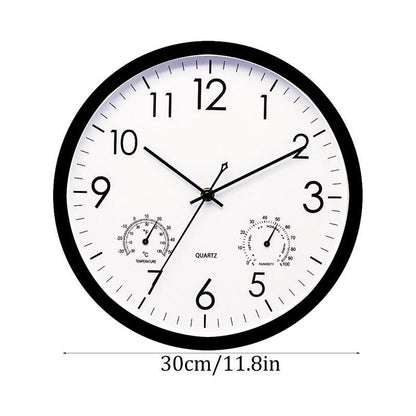 Waterproof Outdoor Wall Clock with Temperature and Humidity Gauge