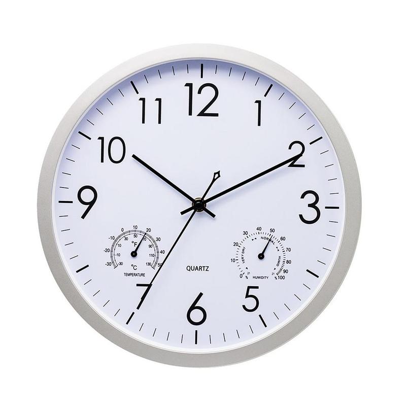 Waterproof Outdoor Wall Clock with Temperature and Humidity Gauge