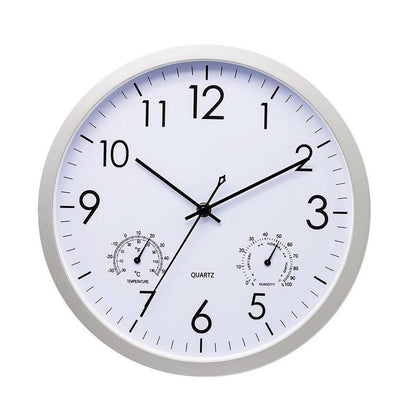 Waterproof Outdoor Wall Clock with Temperature and Humidity Gauge
