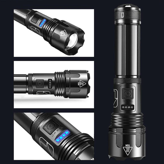 Waterproof Rechargeable LED Pocket Flashlight with Adjustable Zoom