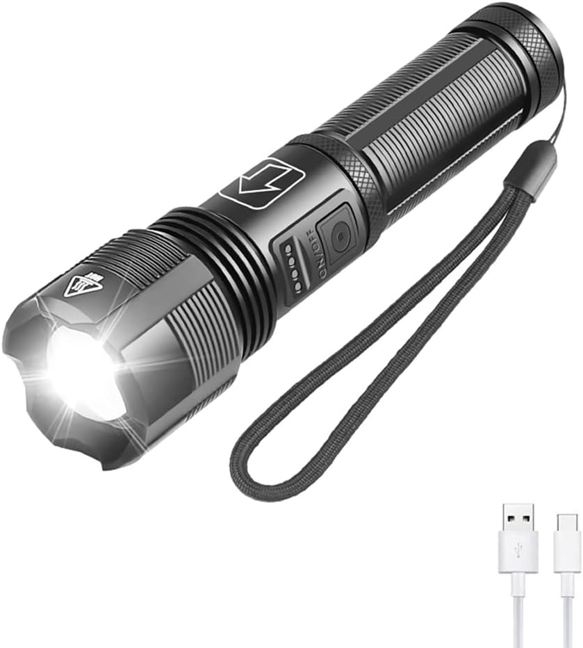 Waterproof Rechargeable LED Pocket Flashlight with Adjustable Zoom
