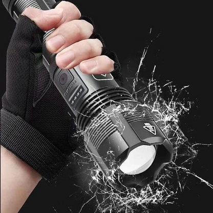 Waterproof Rechargeable LED Pocket Flashlight with Adjustable Zoom