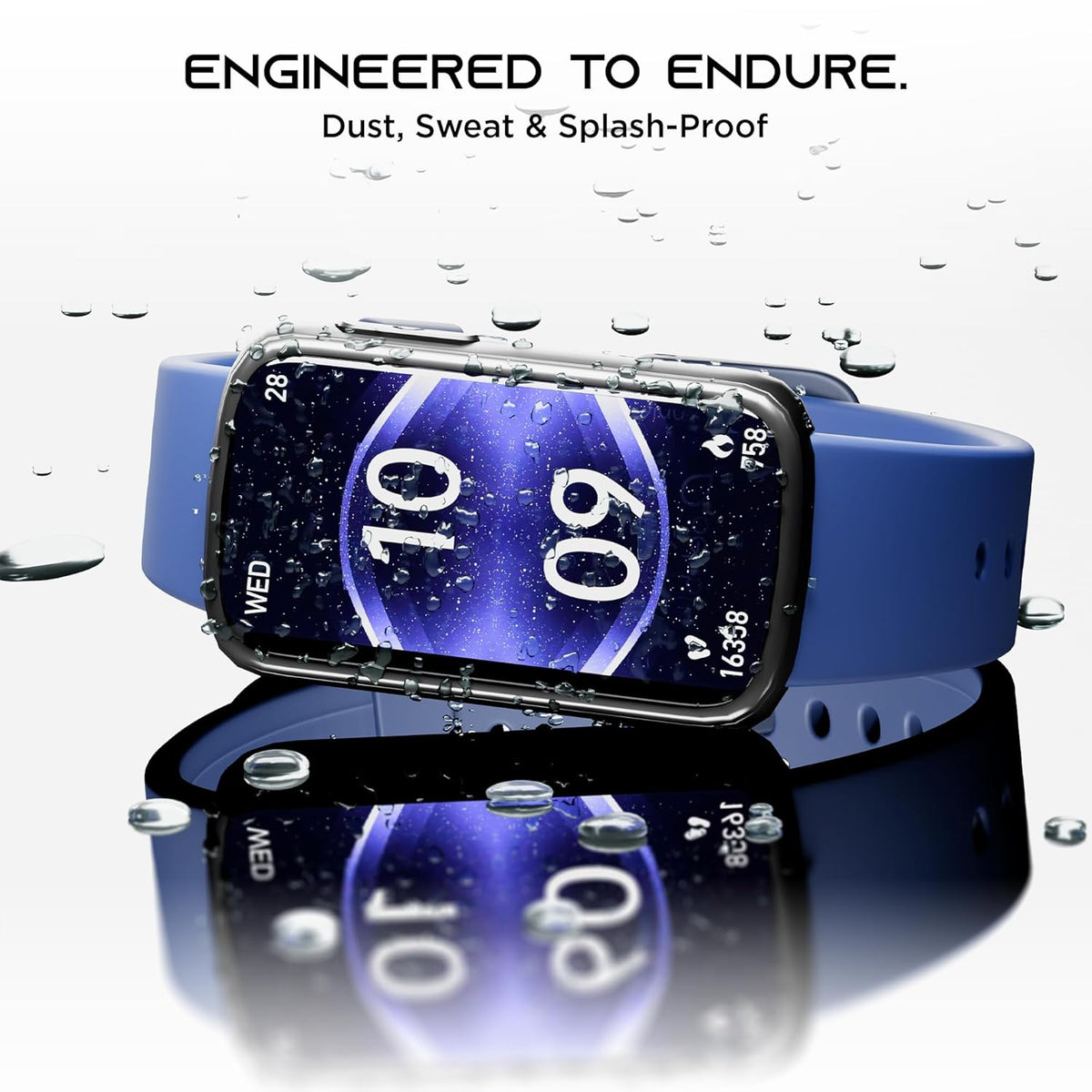 Waterproof Smartwatch Fitness Tracker IP68 Sports Watch Long Battery