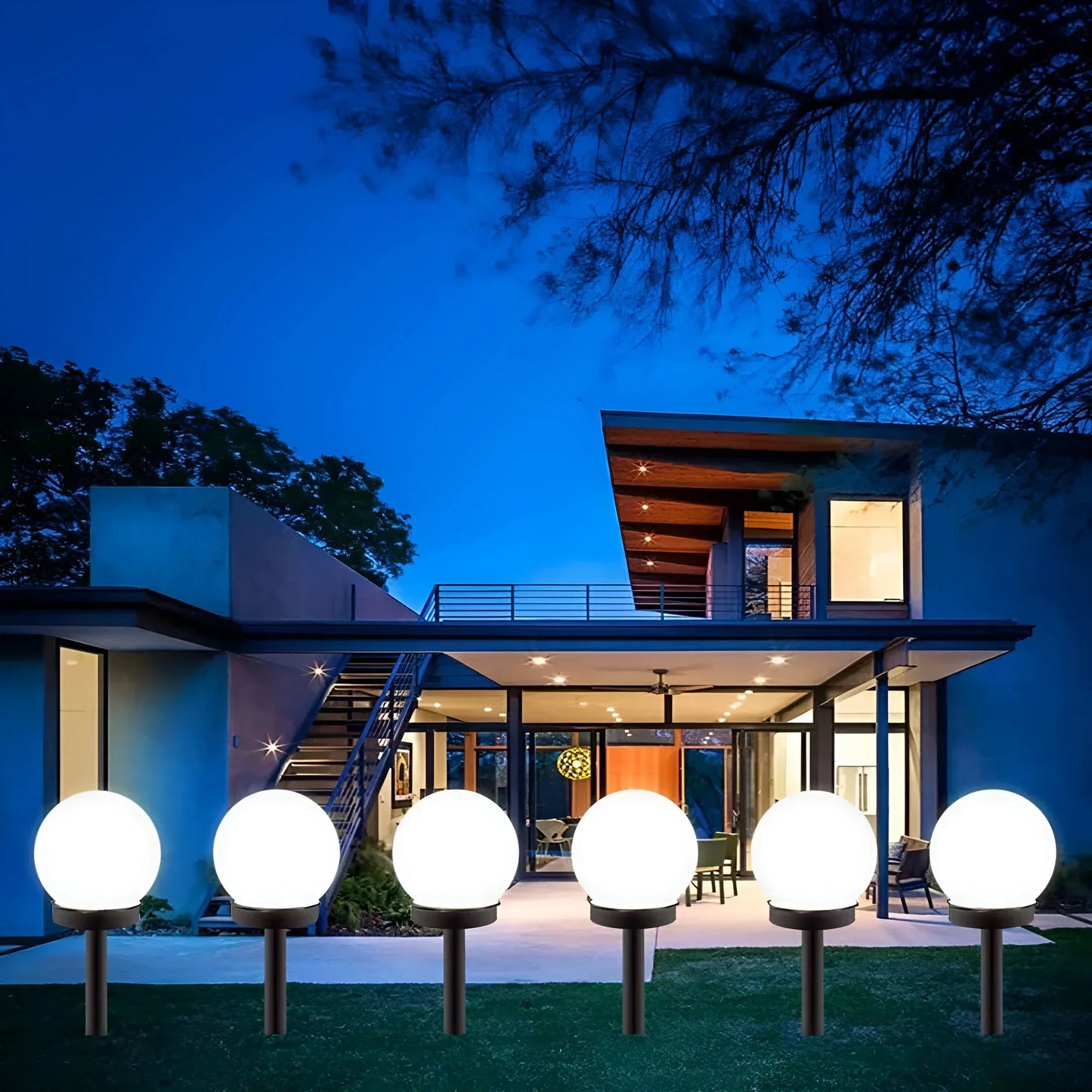 Waterproof Solar Globe Pathway Lights Set of 3