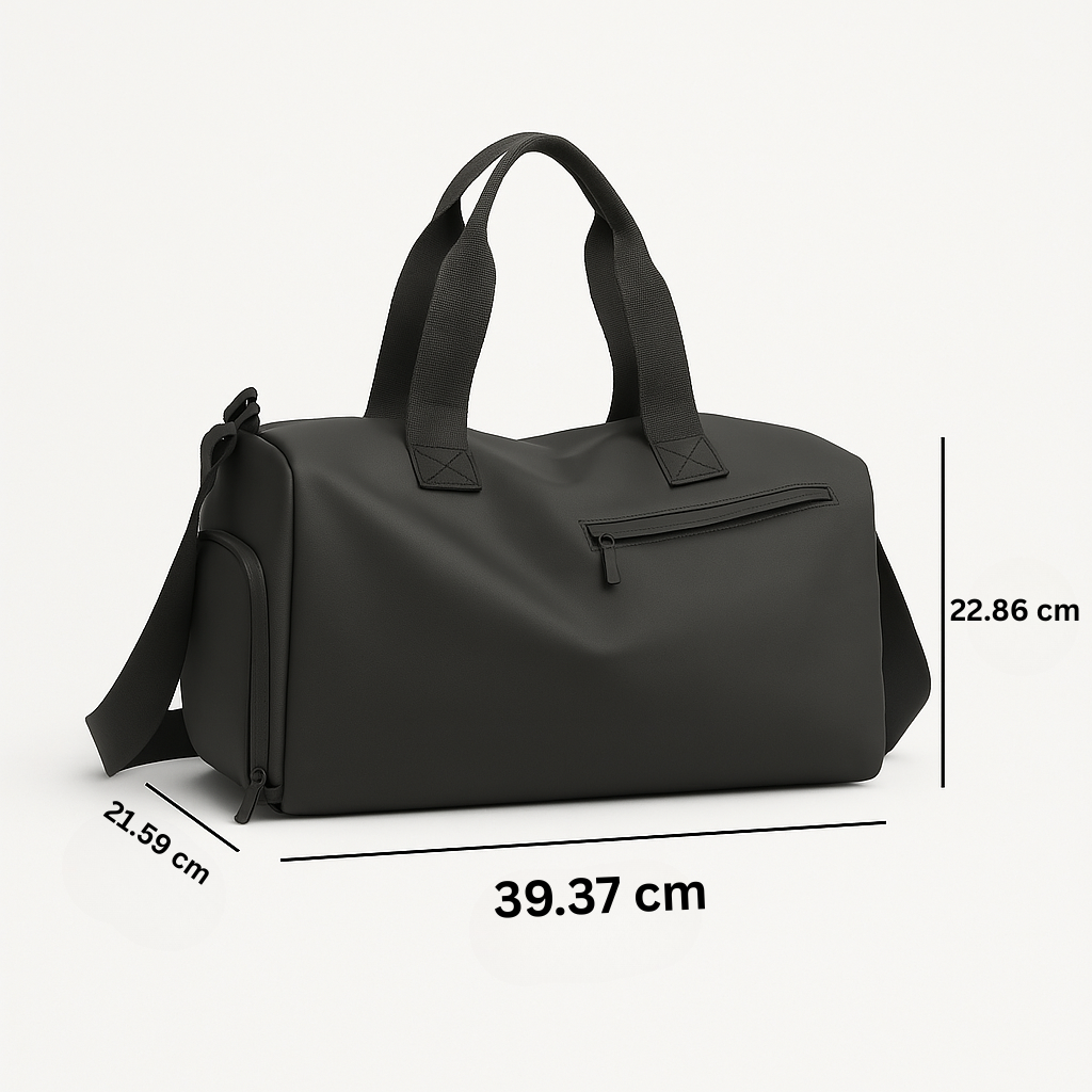 Waterproof Sports Gym Bag with Shoe Compartment and Bottom Pocket