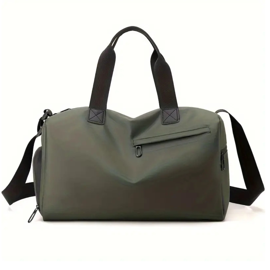 Waterproof Sports Gym Bag with Shoe Compartment and Bottom Pocket