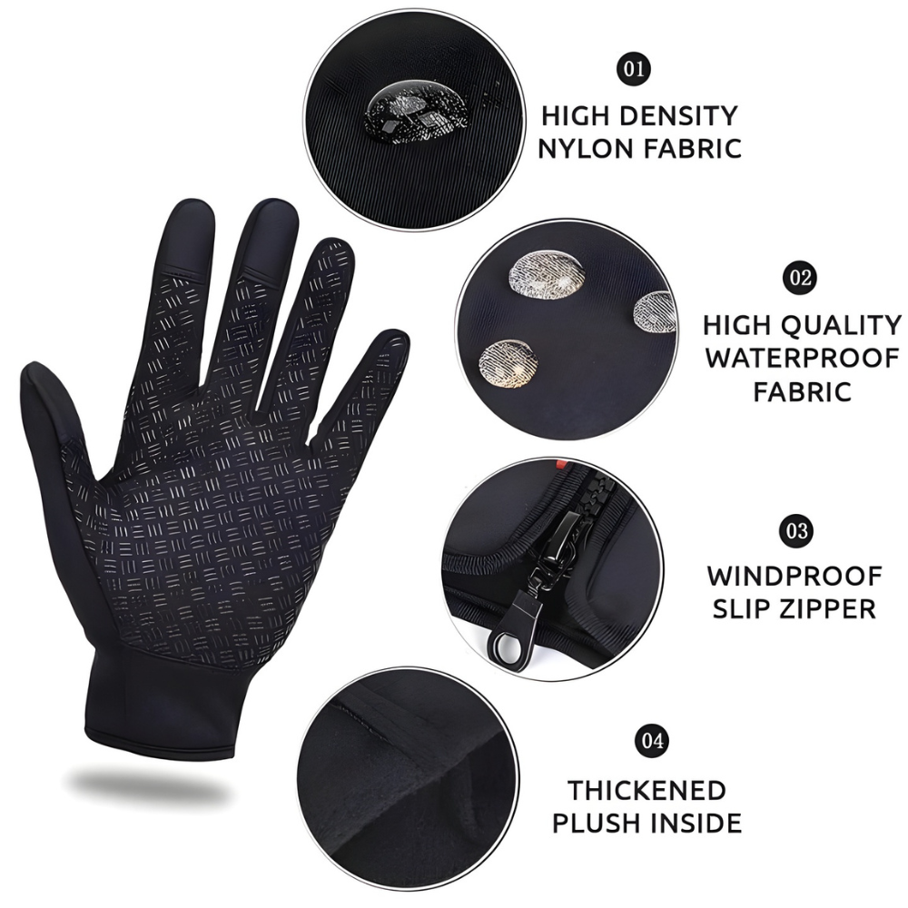 Waterproof Thermal Winter Gloves with Touchscreen Fingertips