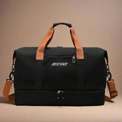 Waterproof Travel Duffel Bag with Shoe Compartment and Wet Dry Storage