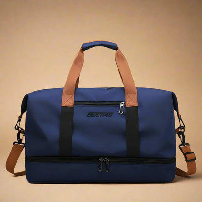 Waterproof Travel Duffel Bag with Shoe Compartment and Wet Dry Storage