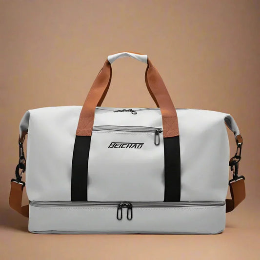 Waterproof Travel Duffel Bag with Shoe Compartment and Wet Dry Storage