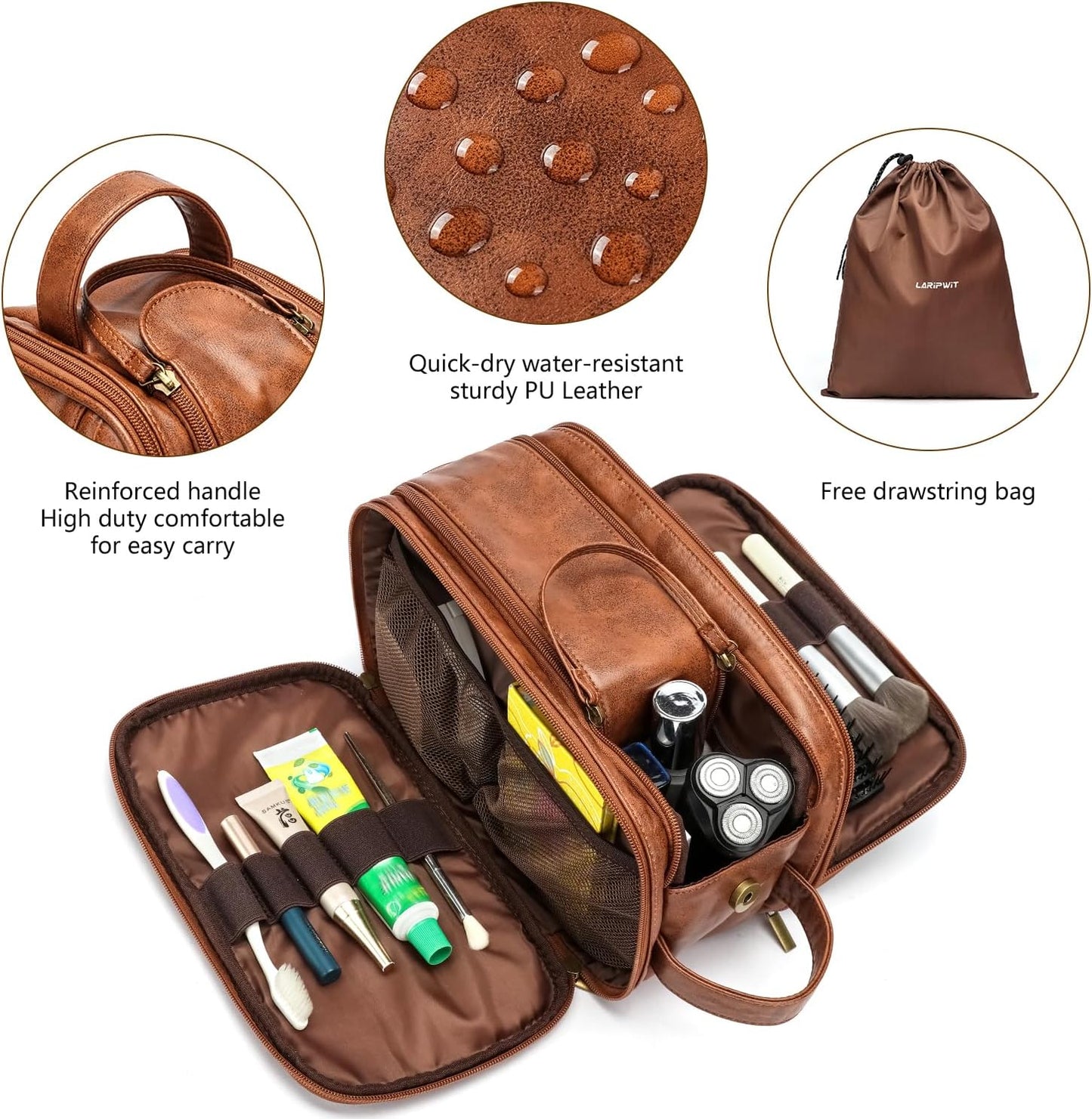 Waterproof Travel Toiletry Organizer with Wet Dry Compartments