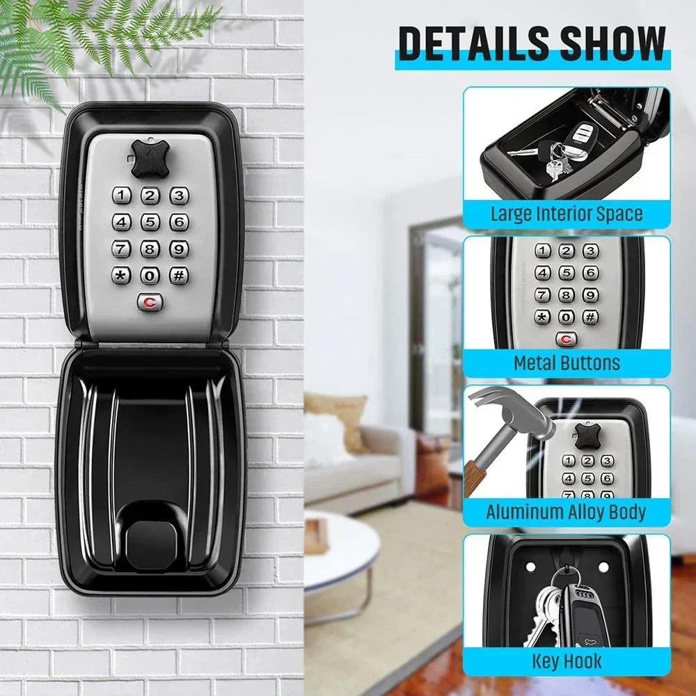 Waterproof Wall Mounted Key Safe Box with Combination Lock