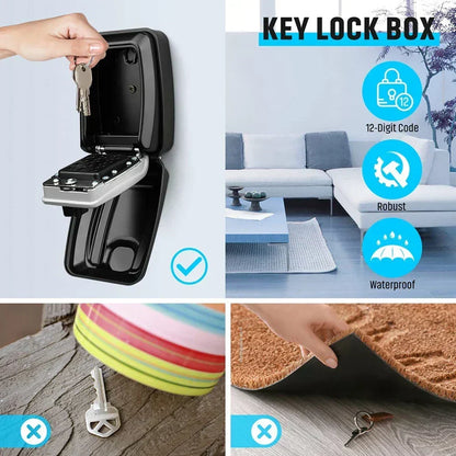 Waterproof Wall Mounted Key Safe Box with Combination Lock