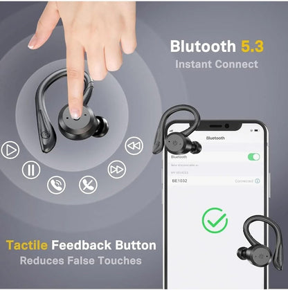 Waterproof Wireless Sports Earbuds Bluetooth Headphones 20 Hour Playtime