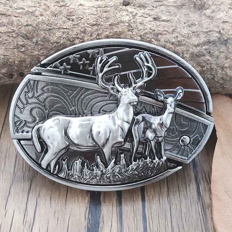Western Style Metal Oval Belt Buckle Zinc Alloy Cowboy Belt Accessory