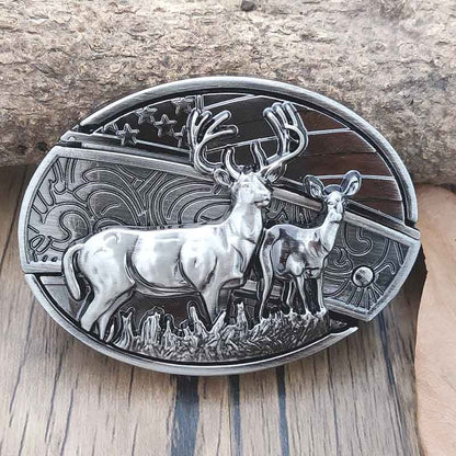 Western Style Metal Oval Belt Buckle Zinc Alloy Cowboy Belt Accessory