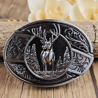 Western Style Metal Oval Belt Buckle Zinc Alloy Cowboy Belt Accessory