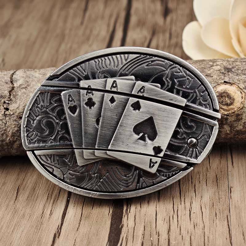 Western Style Metal Oval Belt Buckle Zinc Alloy Cowboy Belt Accessory