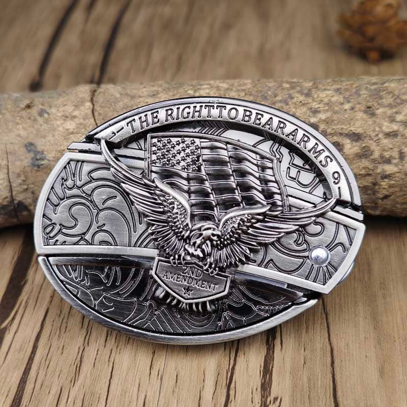 Western Style Metal Oval Belt Buckle Zinc Alloy Cowboy Belt Accessory