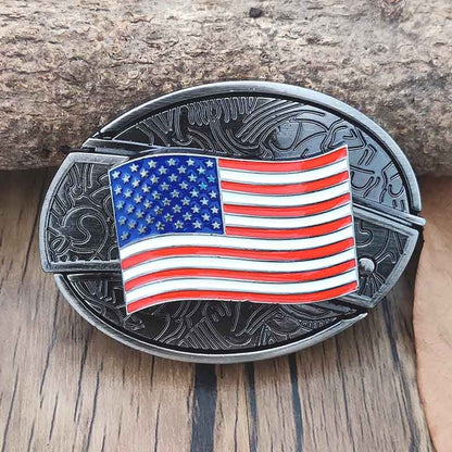 Western Style Metal Oval Belt Buckle Zinc Alloy Cowboy Belt Accessory