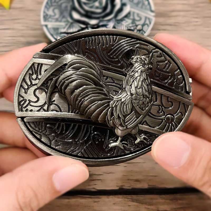 Western Style Metal Oval Belt Buckle Zinc Alloy Cowboy Belt Accessory