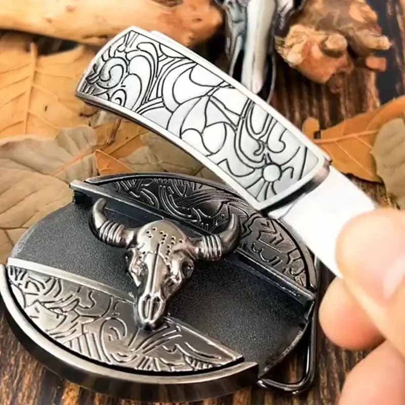 Western Style Metal Oval Belt Buckle Zinc Alloy Cowboy Belt Accessory