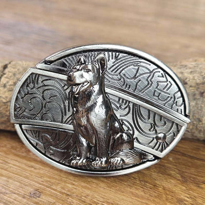 Western Style Metal Oval Belt Buckle Zinc Alloy Cowboy Belt Accessory