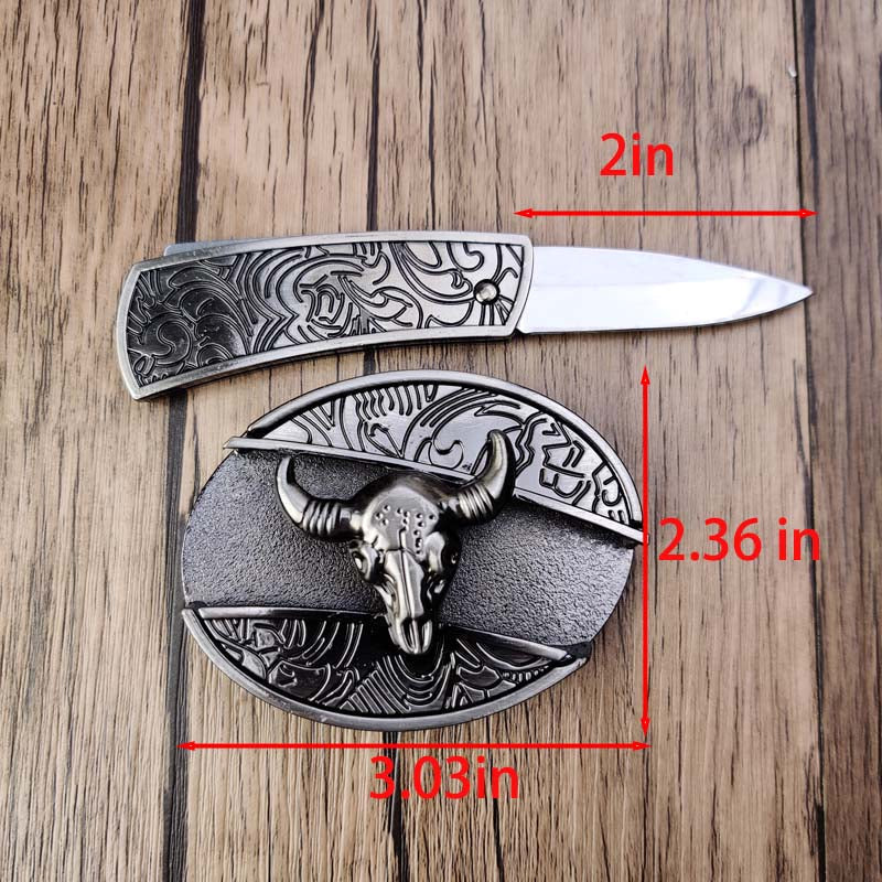 Western Style Metal Oval Belt Buckle Zinc Alloy Cowboy Belt Accessory