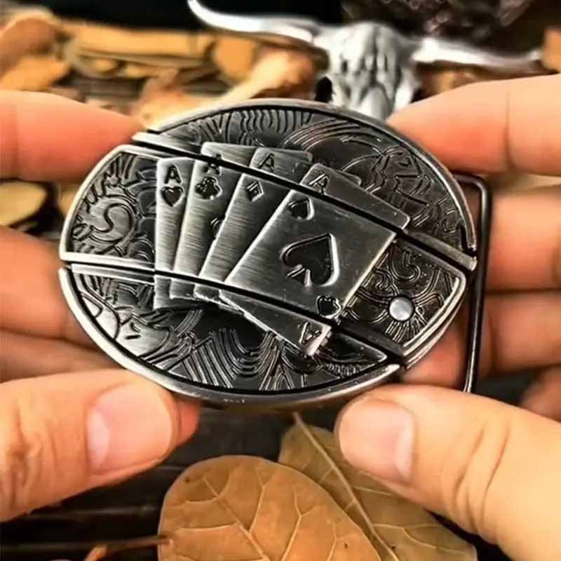 Western Style Metal Oval Belt Buckle Zinc Alloy Cowboy Belt Accessory