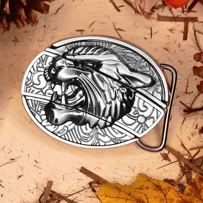 Western Style Metal Oval Belt Buckle Zinc Alloy Cowboy Belt Accessory