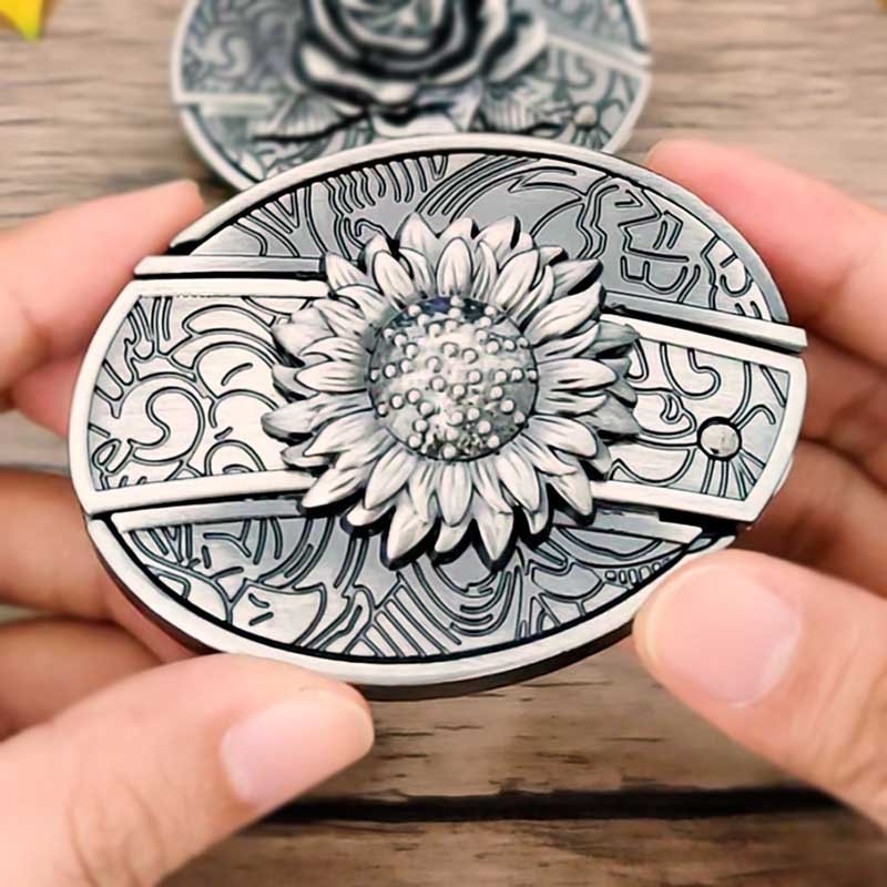 Western Style Metal Oval Belt Buckle Zinc Alloy Cowboy Belt Accessory