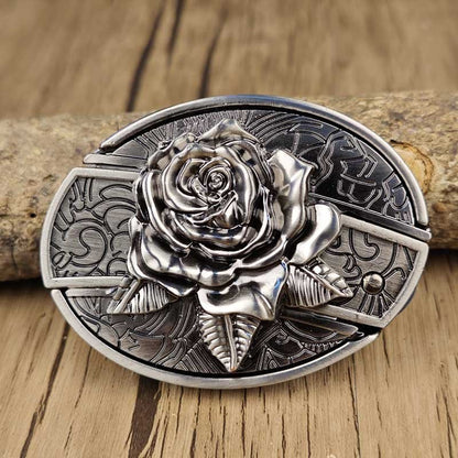 Western Style Metal Oval Belt Buckle Zinc Alloy Cowboy Belt Accessory