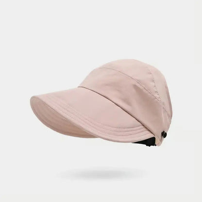Wide Brim Foldable Sun Hat with Ponytail Opening