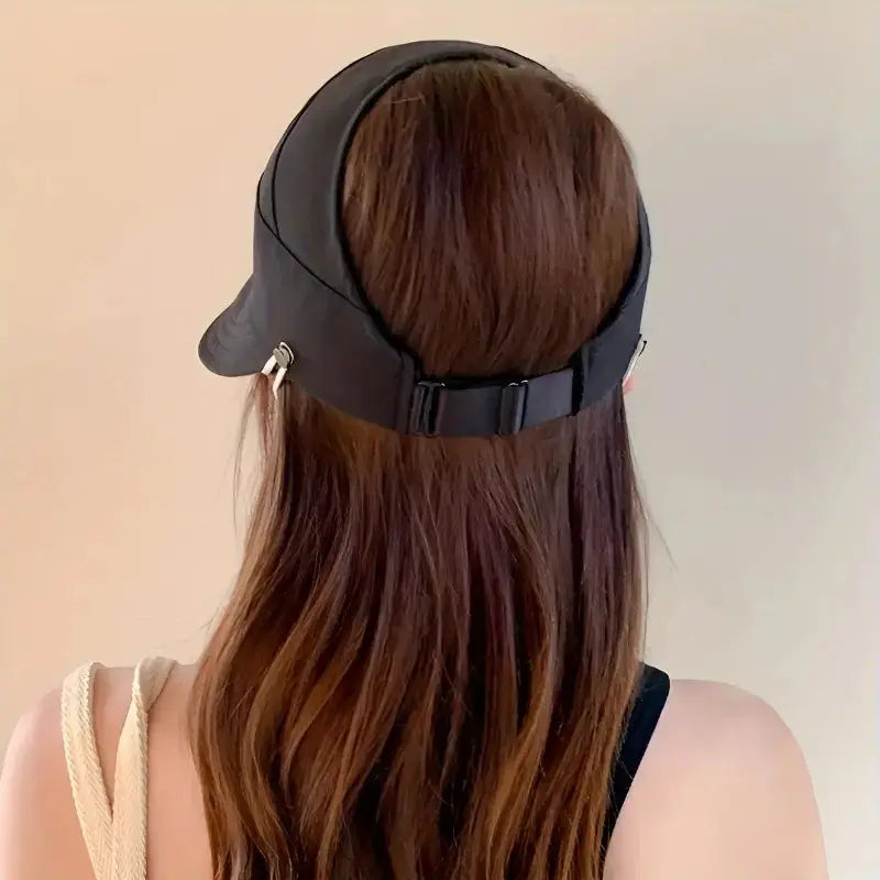 Wide Brim Foldable Sun Hat with Ponytail Opening
